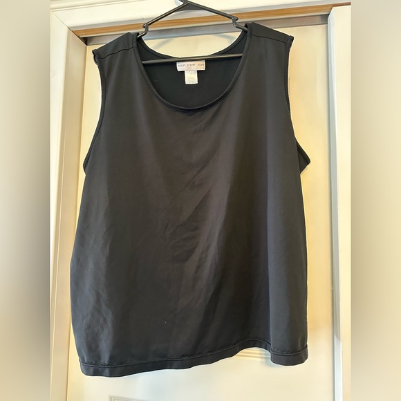 SUSAN GRAVER LIQUID KNIT TANK TOP Womens 2X Plus Stretch Office Business Casual - Picture 1 of 3